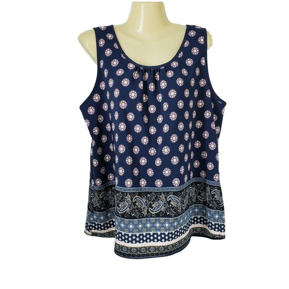 a'gaci Tops - A'Gaci Tank Top Medallion and Paisley Women's Size Large Blue Pink